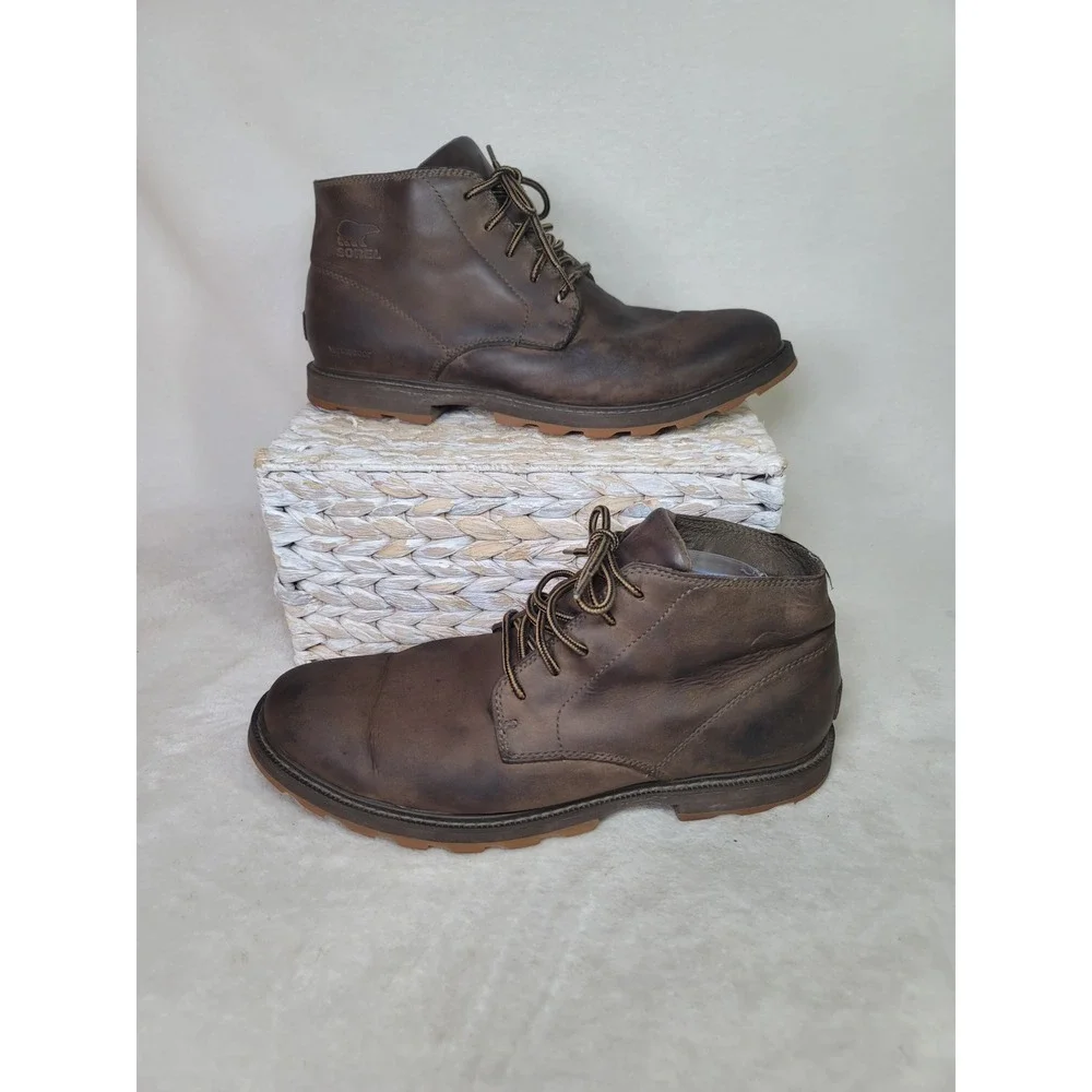 Sorel Madson Chukka Waterproof Brown Leather Boots Mens 11.5 Gorpcore Hiking